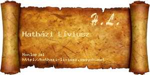 Hatházi Líviusz névjegykártya